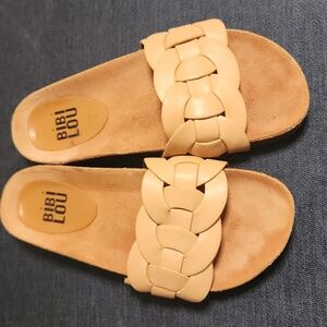 BIBILOU Braided  Cork Footed Slide Sandals size 7-7.5 NWOT